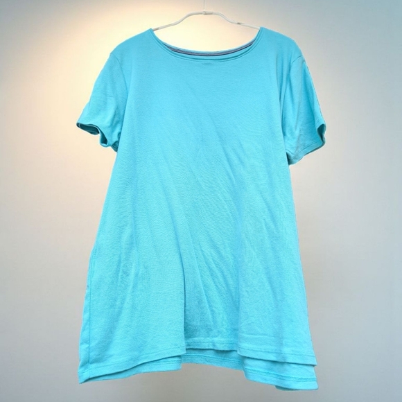Croft & Barrow Essential Crewneck Tee Color: Seaside Aqua Size:L (EUC) - Picture 3 of 8